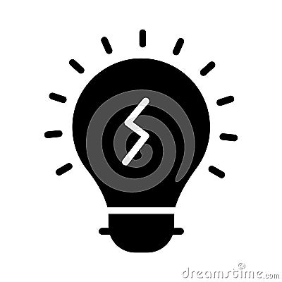 Bulb glyph flat vector icon Vector Illustration