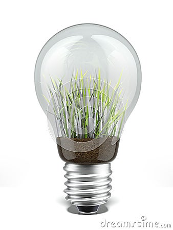 Bulb with grass inside Stock Photo