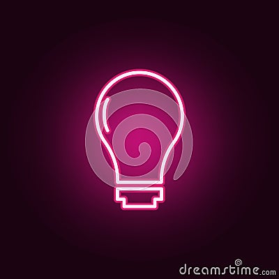 bulb icon. Elements of web in neon style icons. Simple icon for websites, web design, mobile app, info graphics Stock Photo