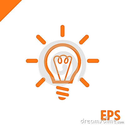 Bulb icon stock vector illustration flat design Vector Illustration