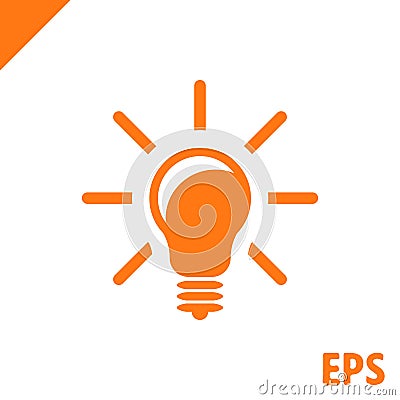 Bulb icon stock vector illustration flat design Vector Illustration