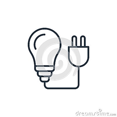 bulb icon vector from smarthome concept. Thin line illustration of bulb editable stroke. bulb linear sign for use on web and Vector Illustration