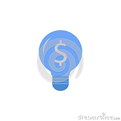 Bulb, idea, dollar, finance, money two color blue and gray icon Stock Photo