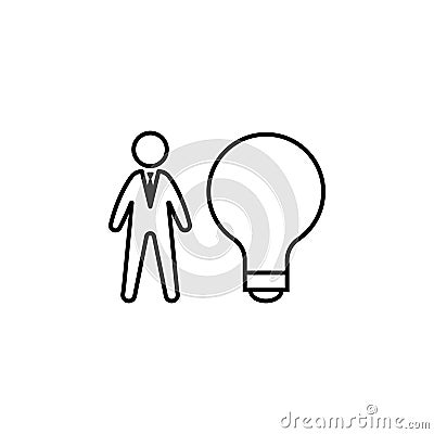 Bulb, idea, worker icon on white background. Can be used for web, logo, mobile app, UI, UX Vector Illustration