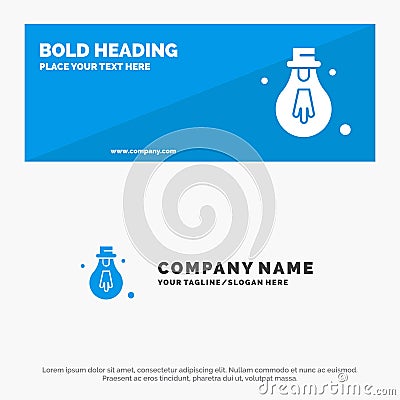 Bulb, Light, Motivation SOlid Icon Website Banner and Business Logo Template Vector Illustration