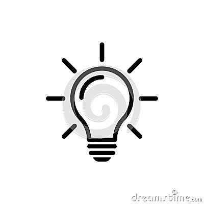 Bulb light vector icon. Lighting Electric lamp. Electricity, shine. Light Bulb icon vector, isolated on background. Bulb Vector Illustration