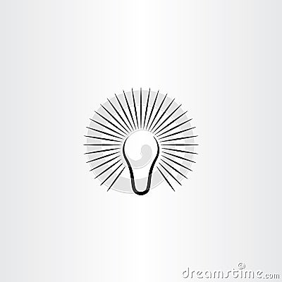 bulb lights logo icon black symbol Vector Illustration