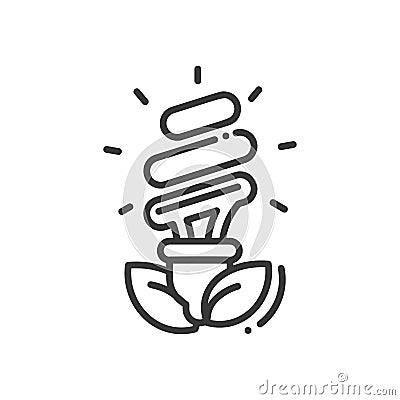 Bulb - modern vector single line icon Vector Illustration