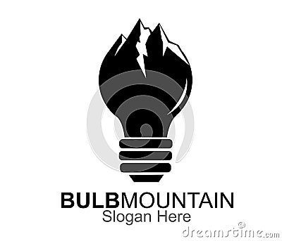 Bulb mountain logo design concept stock vector Vector Illustration