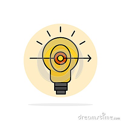 Bulb, Success, Focus, Business Abstract Circle Background Flat color Icon Vector Illustration