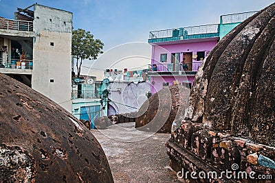 Bulbous domes of Bahlul Khan Lodhi`s tomb Stock Photo