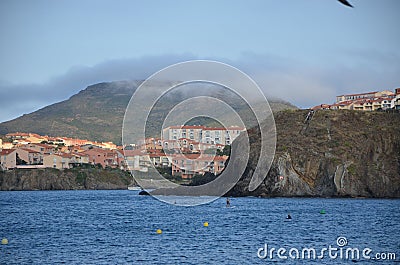 Buldings by the sea at collioure, catalonia, South of France Editorial Stock Photo