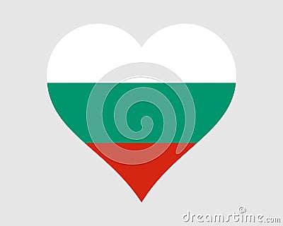 Bulgaria Heart Flag. Bulgarian Love Shape Country Nation National Flag. Republic of Bulgaria Banner Icon Sign Symbol. EPS Vector Vector Illustration