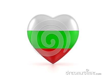 Bulgaria heart flag Cartoon Illustration