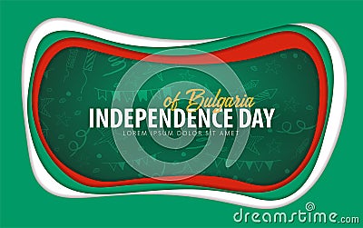 Bulgaria. Independence day greeting card. Paper cut style. Vector Illustration