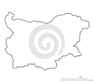 Bulgaria map with shadow Stock Photo