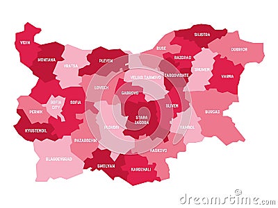 Bulgaria - political map of provinces Vector Illustration