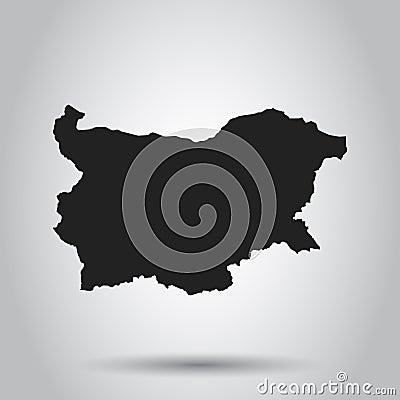 Bulgaria vector map. Black icon on white background. Vector Illustration