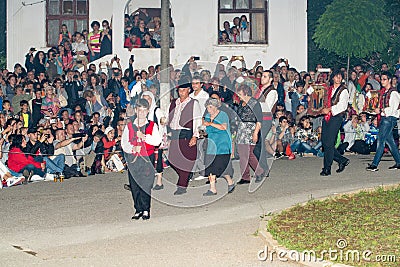 Bulgaria, village of Bulgarians. Orthodox night procession on Nestenar games Editorial Stock Photo