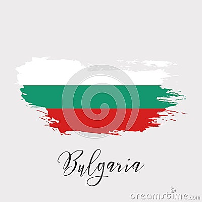 Bulgaria watercolor vector national country flag icon Vector Illustration