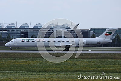 Bulgarian Air Charter jet doing taxi in airport Editorial Stock Photo