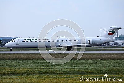 Bulgarian Air Charter jet doing taxi in airport Editorial Stock Photo