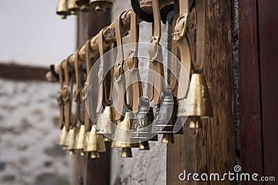 Bulgarian copper bells Stock Photo