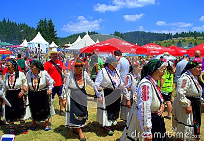 Bulgarian folklore singers at festival Editorial Stock Photo