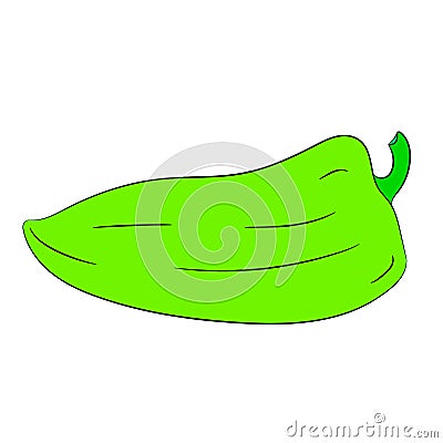 Bulgarian green pepper on white of illustrations Cartoon Illustration