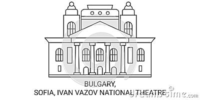 Bulgary, Sofia, Ivan Vazov National Theatre travel landmark vector illustration Vector Illustration