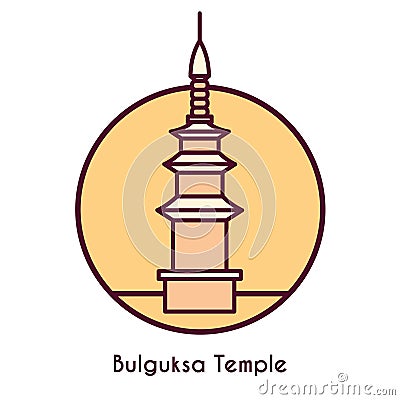 bulguksa temple. Vector illustration decorative design Vector Illustration