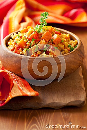 Bulgur with vegetables Stock Photo