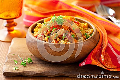Bulgur with vegetables Stock Photo