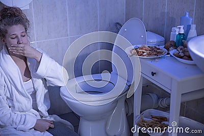 Bulimia nervosa vomiting Stock Photo