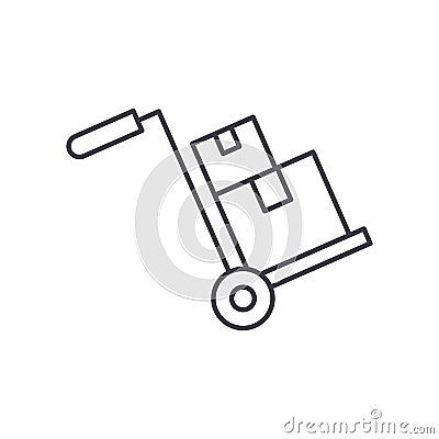 Bulky delivery line icon concept. Bulky delivery vector linear illustration, symbol, sign Vector Illustration