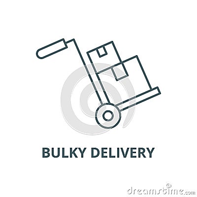 Bulky delivery line icon, vector. Bulky delivery outline sign, concept symbol, flat illustration Vector Illustration