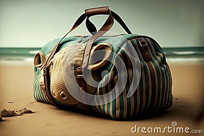 Bulky Large Women Handbag with Handles for Beach Holiday Stock Photo