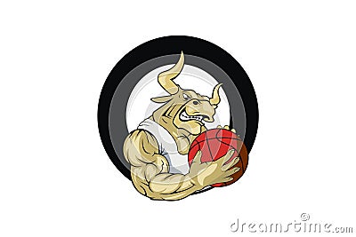 Bull basketball logo design Vector Illustration