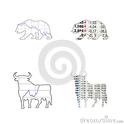 Bull and bear market Stock Photo