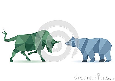 Bull and bear stock market Vector Illustration