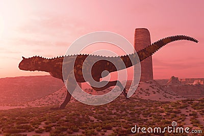 Carnotaurus on the Run Stock Photo