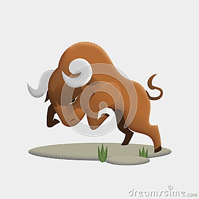 Angry bull catoon Vector Illustration