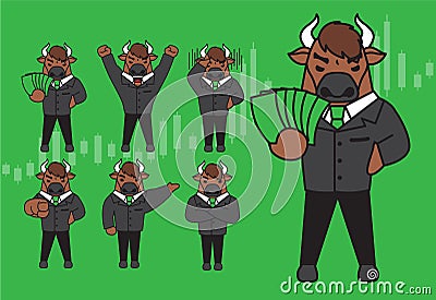 Bull character design.stock concept Vector Illustration