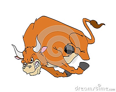 Bull Charging Stock Photo