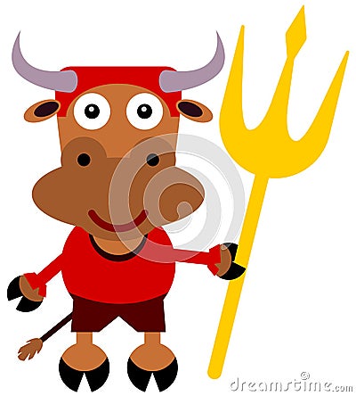 Bull Devil Cartoon Illustration