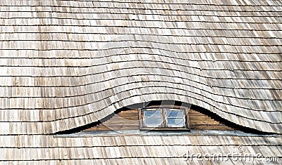 Bull eye roof window. Stock Photo