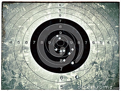 Bull eye target with bullet hole Stock Photo