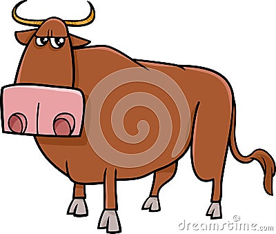 Bull farm animal cartoon Vector Illustration