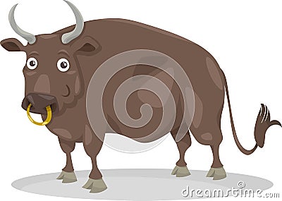 Bull farm animal cartoon illustration Vector Illustration