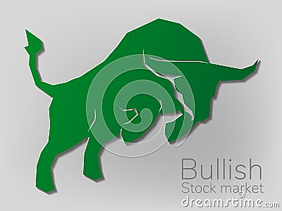 Bull geomatric pattern lowpolygon, Bullish symbols on stock market vector illustration. vector Forex or commodity charts, on Vector Illustration